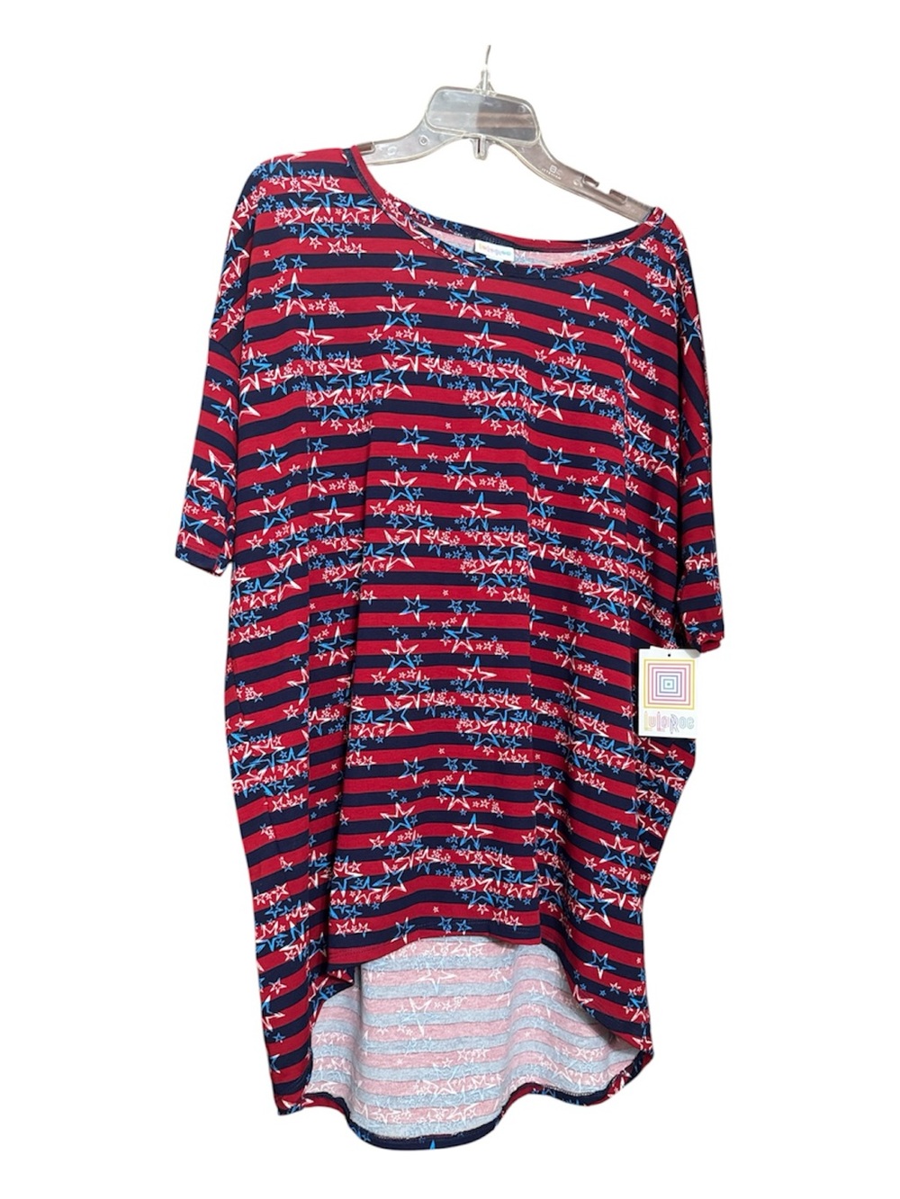 Star Stripe Short Sleeve Tunic Top
